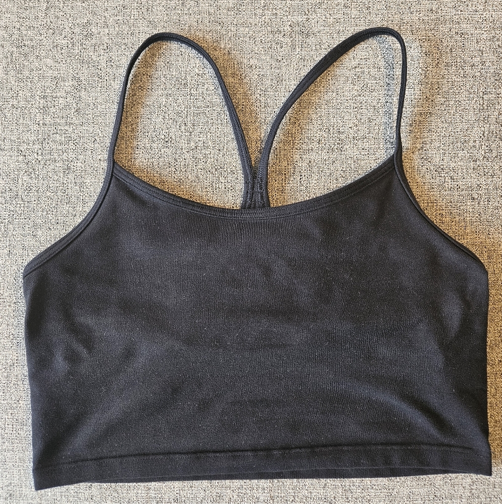 Aerie Cropped Black Tank Top